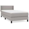 Cama Individual | Cama Box Spring | Cama Para Adultos Con Colchón Tela Gris Claro 100x200 Cm Cfw520517