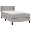 Cama Individual | Cama Box Spring | Cama Para Adultos Con Colchón Tela Gris Claro 100x200 Cm Cfw520517