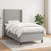 Cama Individual | Cama Box Spring | Cama Para Adultos Con Colchón Tela Gris Claro 100x200 Cm Cfw961207