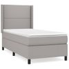 Cama Individual | Cama Box Spring | Cama Para Adultos Con Colchón Tela Gris Claro 100x200 Cm Cfw961207