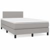 Cama Matrimonial | Cama Para Adultos | Cama Box Spring Con Colchón Tela Gris Claro 120x190 Cm Cfw761019