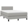 Cama Matrimonial | Cama Para Adultos | Cama Box Spring Con Colchón Tela Gris Claro 120x190 Cm Cfw761019