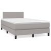 Cama Matrimonial | Cama Para Adultos | Cama Box Spring Con Colchón Tela Gris Claro 120x190 Cm Cfw500525