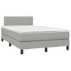 Cama Matrimonial | Cama Para Adultos | Cama Box Spring Con Colchón Tela Gris Claro 120x190 Cm Cfw500525