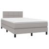 Cama Matrimonial | Cama Para Adultos | Cama Box Spring Con Colchón Tela Gris Claro 120x190 Cm Cfw895503