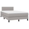 Cama Matrimonial | Cama Para Adultos | Cama Box Spring Con Colchón Tela Gris Claro 120x190 Cm Cfw456676