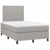 Cama Matrimonial | Cama Para Adultos | Cama Box Spring Con Colchón Tela Gris Claro 120x190 Cm Cfw252572