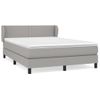 Cama Doble | Cama Box Spring | Cama Para Adultos Con Colchón Tela Gris Claro 140x190 Cm Cfw372621