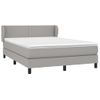 Cama Doble | Cama Box Spring | Cama Para Adultos Con Colchón Tela Gris Claro 140x190 Cm Cfw372621