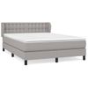 Cama Matrimonial | Cama Para Adultos | Cama Box Spring Con Colchón Tela Gris Claro 140x190 Cm Cfw749620