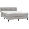 Cama Matrimonial | Cama Para Adultos | Cama Box Spring Con Colchón Tela Gris Claro 140x190 Cm Cfw749620