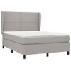 Cama Matrimonial | Cama Para Adultos | Cama Box Spring Con Colchón Tela Gris Claro 140x190 Cm Cfw605853