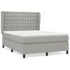 Cama Matrimonial | Cama Para Adultos | Cama Box Spring Con Colchón Tela Gris Claro 140x190 Cm Cfw395033