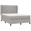 Cama Matrimonial | Cama Para Adultos | Cama Box Spring Con Colchón Tela Gris Claro 140x190 Cm Cfw395033