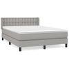 Cama Matrimonial | Cama Para Adultos | Cama Box Spring Con Colchón Tela Gris Claro 140x190 Cm Cfw455538