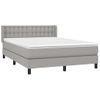 Cama Matrimonial | Cama Para Adultos | Cama Box Spring Con Colchón Tela Gris Claro 140x190 Cm Cfw455538