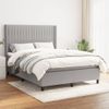 Cama Doble | Cama Box Spring | Cama Para Adultos Con Colchón Tela Gris Claro 140x190 Cm Cfw723367