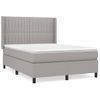 Cama Doble | Cama Box Spring | Cama Para Adultos Con Colchón Tela Gris Claro 140x190 Cm Cfw723367