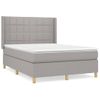 Cama Doble | Cama Box Spring | Cama Para Adultos Con Colchón Tela Gris Claro 140x190 Cm Cfw717642