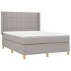 Cama Doble | Cama Box Spring | Cama Para Adultos Con Colchón Tela Gris Claro 140x190 Cm Cfw717642