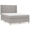 Cama Matrimonial | Cama Para Adultos | Cama Box Spring Con Colchón Tela Gris Claro 140x190 Cm Cfw604648