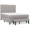 Cama Doble | Cama Box Spring | Cama Para Adultos Con Colchón Tela Gris Claro 140x190 Cm Cfw686398