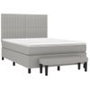 Cama Doble | Cama Box Spring | Cama Para Adultos Con Colchón Tela Gris Claro 140x190 Cm Cfw686398