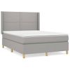 Cama Matrimonial | Cama Para Adultos | Cama Box Spring Con Colchón Tela Gris Claro 140x190 Cm Cfw925585