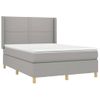 Cama Matrimonial | Cama Para Adultos | Cama Box Spring Con Colchón Tela Gris Claro 140x190 Cm Cfw925585