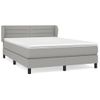 Cama Doble | Cama Box Spring | Cama Para Adultos Con Colchón Tela Gris Claro 140x190 Cm Cfw516129