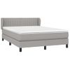 Cama Doble | Cama Box Spring | Cama Para Adultos Con Colchón Tela Gris Claro 140x190 Cm Cfw397210