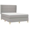 Cama Matrimonial | Cama Para Adultos | Cama Box Spring Con Colchón Tela Gris Claro 140x190 Cm Cfw154559