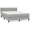 Cama Doble | Cama Box Spring | Cama Para Adultos Con Colchón Tela Gris Claro 140x190 Cm Cfw538322