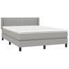 Cama Doble | Cama Box Spring | Cama Para Adultos Con Colchón Tela Gris Claro 140x190 Cm Cfw538322