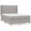 Cama Doble | Cama Box Spring | Cama Para Adultos Con Colchón Tela Gris Claro 140x190 Cm Cfw564276