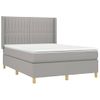 Cama Doble | Cama Box Spring | Cama Para Adultos Con Colchón Tela Gris Claro 140x190 Cm Cfw564276