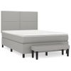 Cama Matrimonial | Cama Para Adultos | Cama Box Spring Con Colchón Tela Gris Claro 140x190 Cm Cfw971850