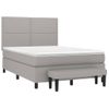 Cama Matrimonial | Cama Para Adultos | Cama Box Spring Con Colchón Tela Gris Claro 140x190 Cm Cfw971850