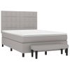 Cama Doble | Cama Box Spring | Cama Para Adultos Con Colchón Tela Gris Claro 140x190 Cm Cfw947874