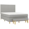 Cama Matrimonial | Cama Para Adultos | Cama Box Spring Con Colchón Tela Gris Claro 140x190 Cm Cfw191754