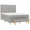 Cama Matrimonial | Cama Para Adultos | Cama Box Spring Con Colchón Tela Gris Claro 140x190 Cm Cfw744856