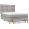 Cama Matrimonial | Cama Para Adultos | Cama Box Spring Con Colchón Tela Gris Claro 140x190 Cm Cfw210285