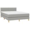 Cama Doble | Cama Box Spring | Cama Para Adultos Con Colchón Tela Gris Claro 140x190 Cm Cfw806213