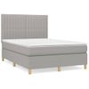 Cama Doble | Cama Box Spring | Cama Para Adultos Con Colchón Tela Gris Claro 140x190 Cm Cfw603601