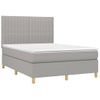 Cama Doble | Cama Box Spring | Cama Para Adultos Con Colchón Tela Gris Claro 140x190 Cm Cfw603601