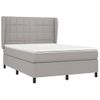 Cama Doble | Cama Box Spring | Cama Para Adultos Con Colchón Tela Gris Claro 140x190 Cm Cfw843187