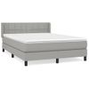 Cama Doble | Cama Box Spring | Cama Para Adultos Con Colchón Tela Gris Claro 140x190 Cm Cfw591181