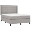 Cama Doble | Cama Box Spring | Cama Para Adultos Con Colchón Tela Gris Claro 140x190 Cm Cfw652543