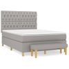 Cama Doble | Cama Box Spring | Cama Para Adultos Con Colchón Tela Gris Claro 140x190 Cm Cfw425831