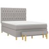 Cama Doble | Cama Box Spring | Cama Para Adultos Con Colchón Tela Gris Claro 140x190 Cm Cfw425831